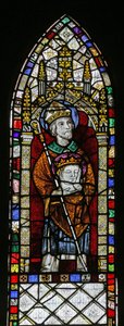 Saint Cuthbert avec la tête de Saint Oswald - English School